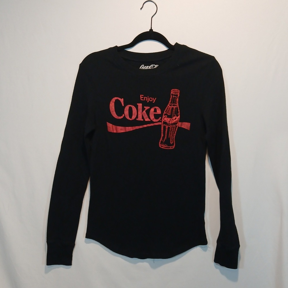 Coca Cola XL waffle knit thermal long sleeve shirt y2k 90s goth emo